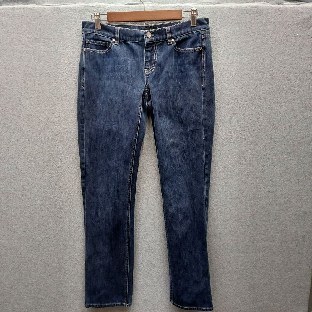 White House Black Market Womens 4R Blue Denim Jeans Straight Leg